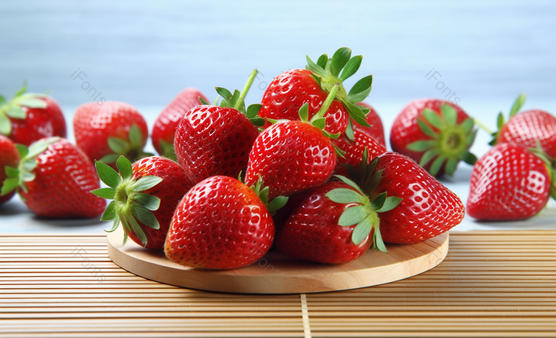 新鲜带叶的草莓拼盘摄影实拍,高清,摄影图,摄影图片,图片大全,摄影图免费下载